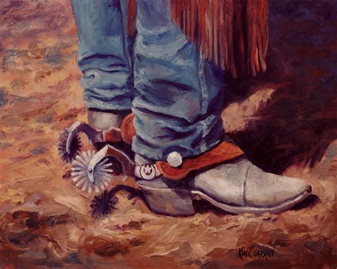 His Silver Spurs Painting Cowboy Art Painting by Kim Corpany - Fine Art America