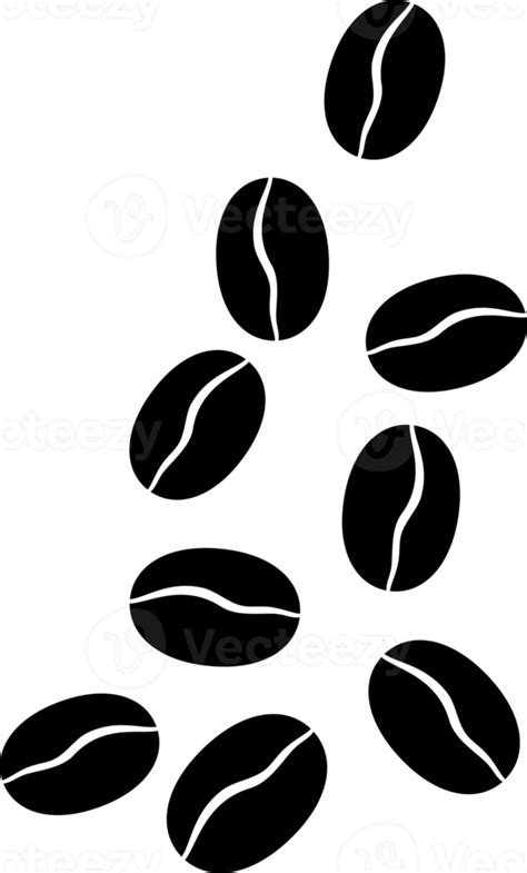 Coffee beans black and white png illustration 8505683 PNG