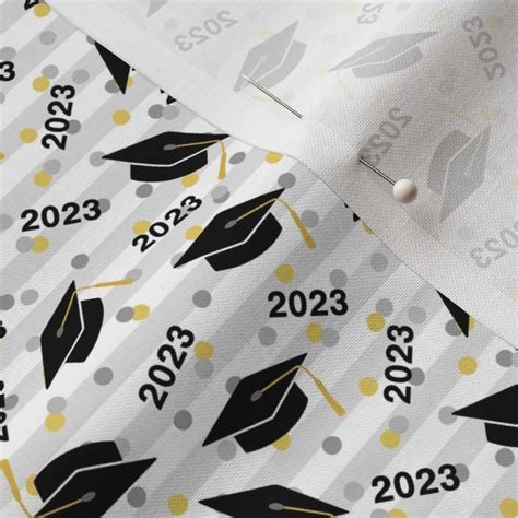 Tossed Graduation Caps with Black 2023, Fabric | Spoonflower