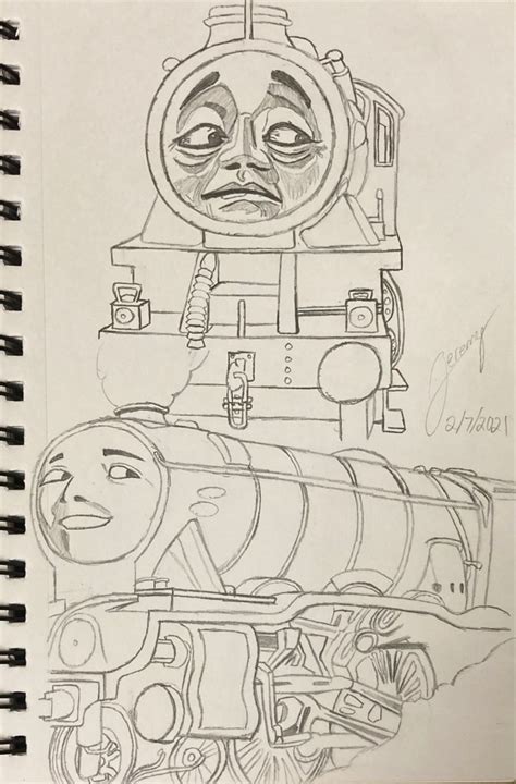 Just some drawings I did after looking at Railway Series illustrations ...