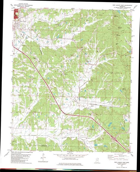 New Albany East topographic map, MS - USGS Topo Quad 34088d8