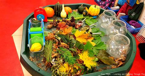 Learning and Exploring Through Play: Autumn Themed Tuff Tray