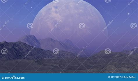 3d Rendered Space Art: Alien Planet Stock Illustration - Illustration of desolation, cosmos ...