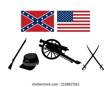 American Civil War Icon Set Vector Stock Vector (Royalty Free ...