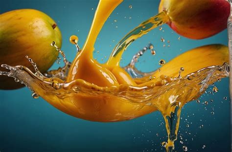 Premium Photo | Pouring Mango Juice Splash