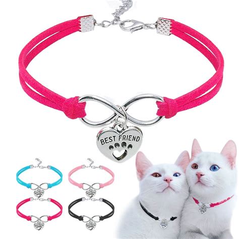 Cute Cat Collars Adjustable Pet Puppy Kitten Collar Heart Tag ...