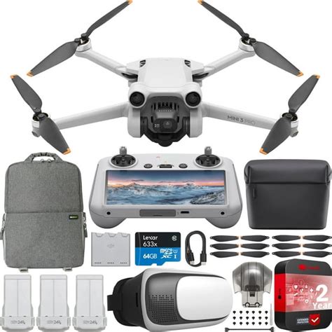 DJI Mini 3 Pro Drone Quadcopter with RC Smart Remote + Fly More Kit & FPV Go Bundle - Walmart.com