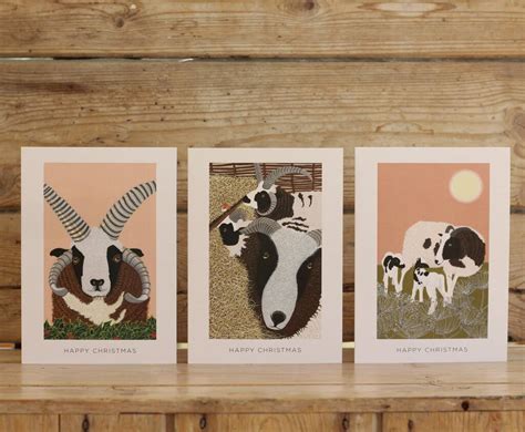 set of six sheep christmas cards three designs by bird | notonthehighstreet.com