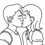 Cute Kiss Between Friends Coloring Page 26525 20965 sketch template