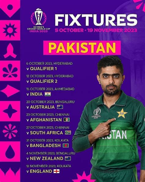 Pakistan Cricket World Cup 2023 Schedule, Match Time & Venue