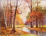 Robert Wood Autumn Glade painting anysize 50% off - Autumn Glade painting for sale