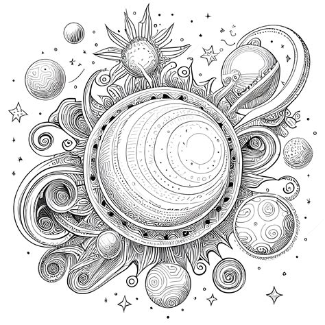 12 Pack Stress Relief Coloring Pages, Solar System Digital Print ...