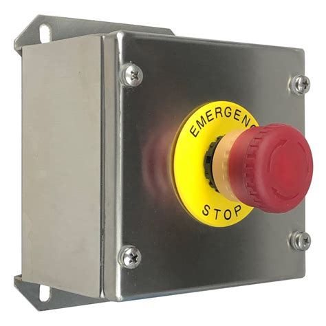 Stainless Steel Illuminated Emergency Stop Button Assembly | Tro Pacific