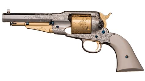 Engraved Uberti Replica Remington Model 1858 Conversion Revolver | Rock Island Auction