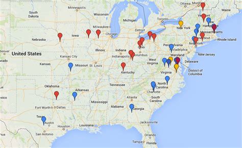 Map of US Presidential birthplaces. by... - Maps on the Web