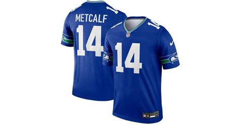 Nike Dk Metcalf Seattle Seahawks Throwback Legend Player Jersey in Blue for Men | Lyst