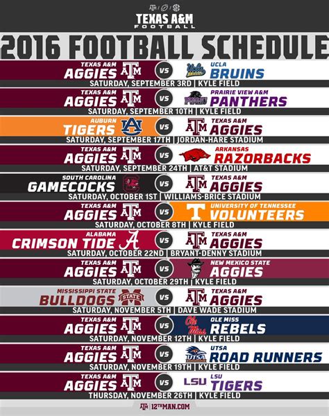 Texas A&M Football On Twitter: "ICYMI: Our 2016 Football Schedule Was ...