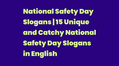 National Safety Day Slogans | 15 Unique and Catchy National Safety Day Slogans in English ...