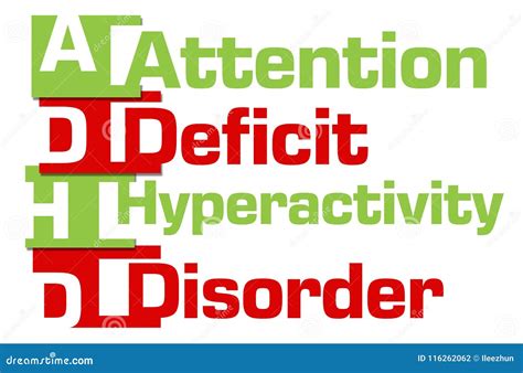 ADHD - Attention Deficit Hyperactivity Disorder Red Green Stripes Stock Illustration ...