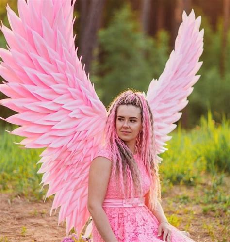 Adult Angel Costume Pink Angel Wings Large Wings for - Etsy