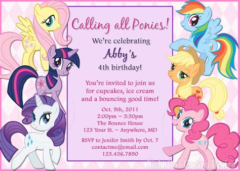 FREE Printable My Little Pony birthday invitations | FREE Invitation ...