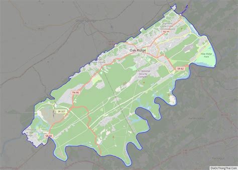 Map of Oak Ridge city, Tennessee