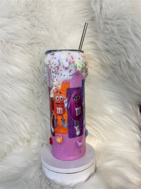 3D Glittered M&M Candy Tumbler Cup - Etsy
