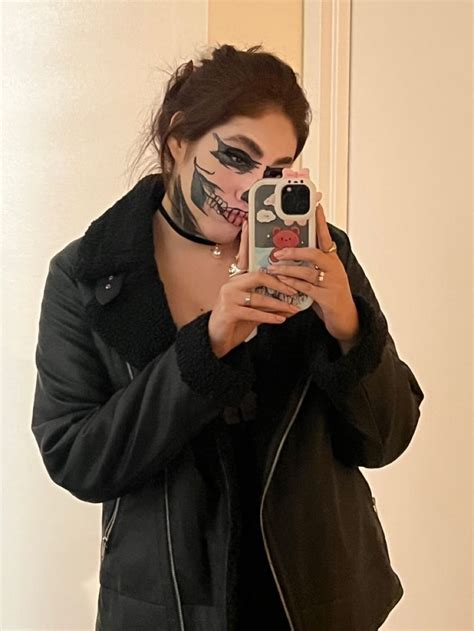 Skull makeup, Halloween makeup, leather jacket Tate Langdon, Skull ...