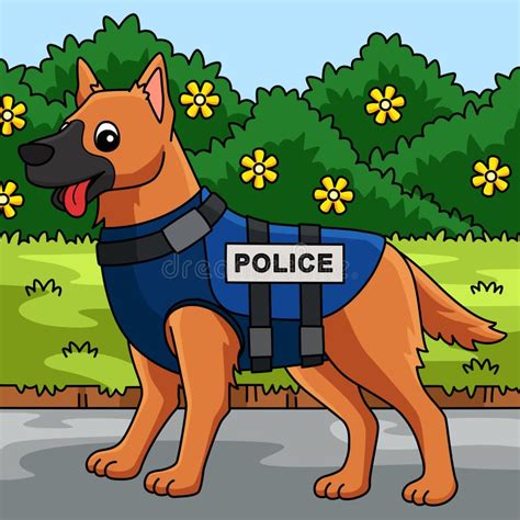 Police Dog Colored Cartoon Illustration Stock Illustration ...