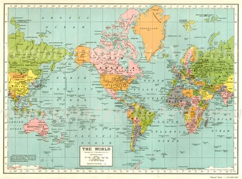 Vintage World Map Printable