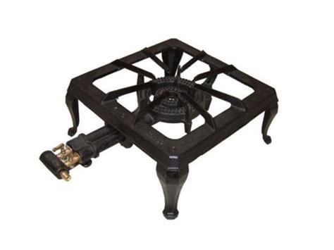 Two Fire Ring LPG Cast Iron Gas Burner Stove With Standing Frame For ...