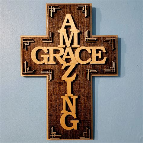 Amazing Grace Layered Cross - Hobo With Wood