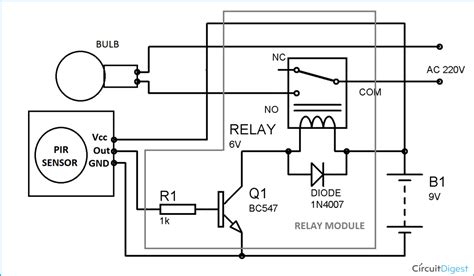 Automatic Staircase Lights using PIR Sensor and Relay | Light sensor circuit, Circuit diagram ...