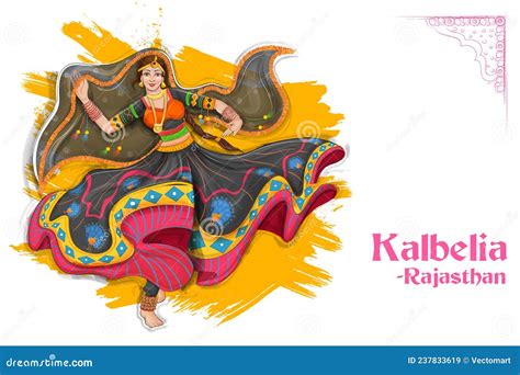 Woman Performing Kathak Dance Traditional Folk Dance Of Uttar Pradesh, India Vector Illustration ...