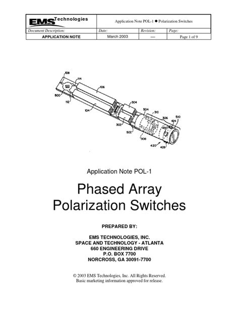 Phased Array Polarization Switches: Application Note POL-1 | PDF | Polarization (Waves ...