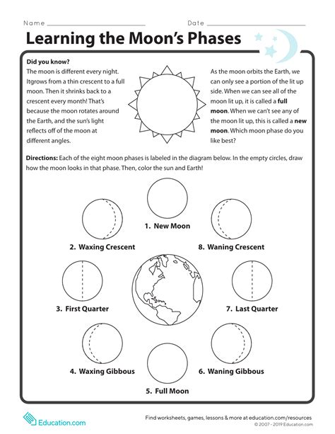 Phases Of The Moon Worksheet – Pro Worksheet