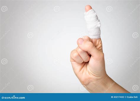 Injured Finger with Bandage Stock Photo - Image of close, healthcare: 43217432