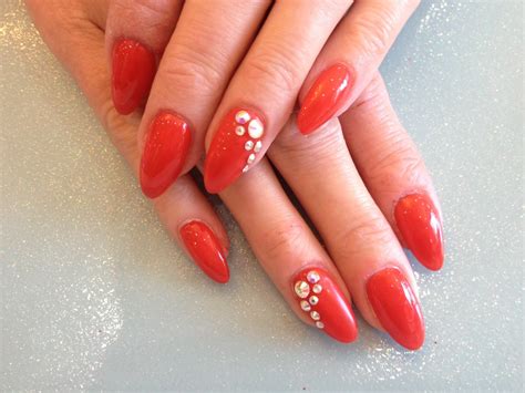 Acrylic nails with gel polish and Swarovski crystals | Flickr