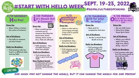 9/19-9/23 Start with Hello Week | River Ridge Middle School