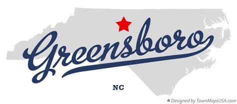 Map of Greensboro, NC, North Carolina