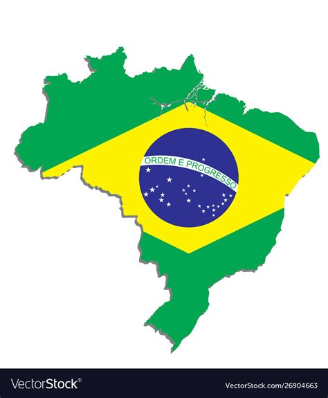 Brazil flag map Royalty Free Vector Image - VectorStock