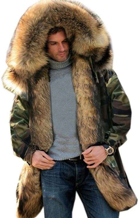 mens long parka with fur hood - Jamel Pickens