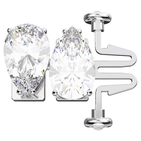 Millenia extender, Pear cut, White, Rhodium plated | Swarovski