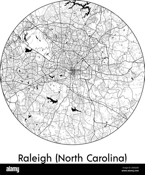 City Map Raleigh (North Carolina) United States North America vector illustration black white ...