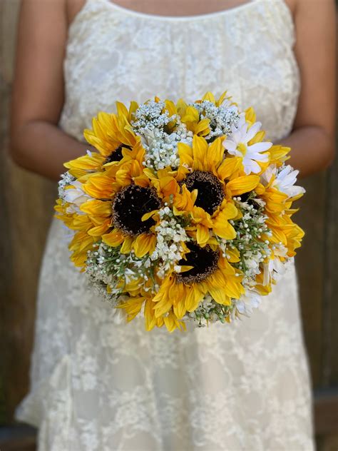 Sunflowers and Daisies Bouquet Bride Bouquet Sunflower Wedding | Etsy