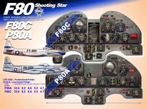 F80 AND T33 SHOOTING STAR COCKPIT instrument panel CDkit £33.82 - PicClick UK