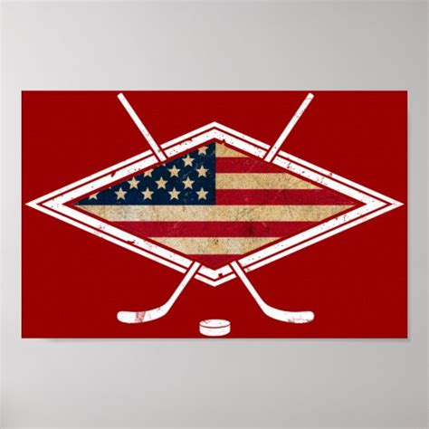 American Hockey Flag Logo Poster | Zazzle.com