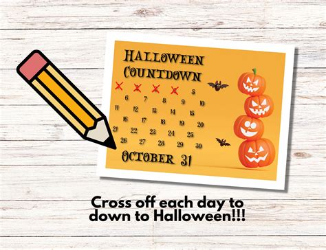 Printable Halloween Countdown Calendar - Etsy