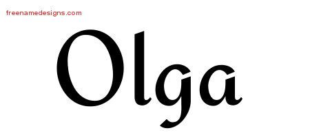 Calligraphic Stylish Name Tattoo Designs Olga Download Free - Free Name Designs