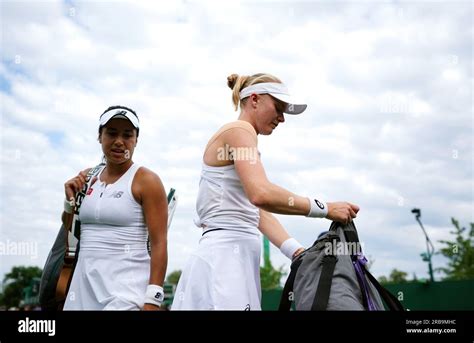 Heather Watson and Harriet Dart following their Ladies Doubles match on ...